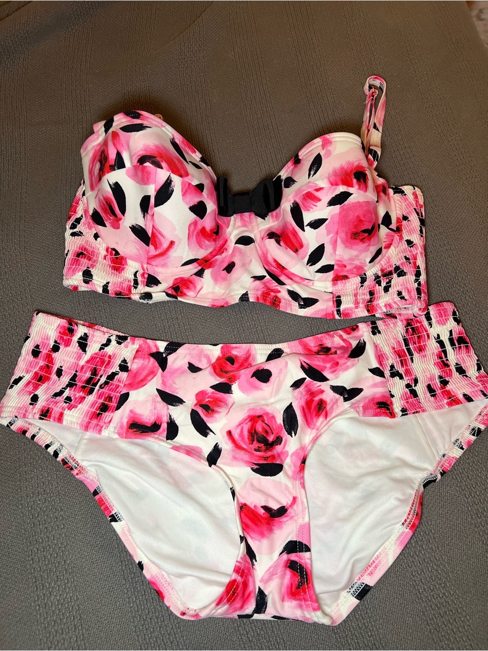 Kate Spade Pink Rose Print Bikini Set